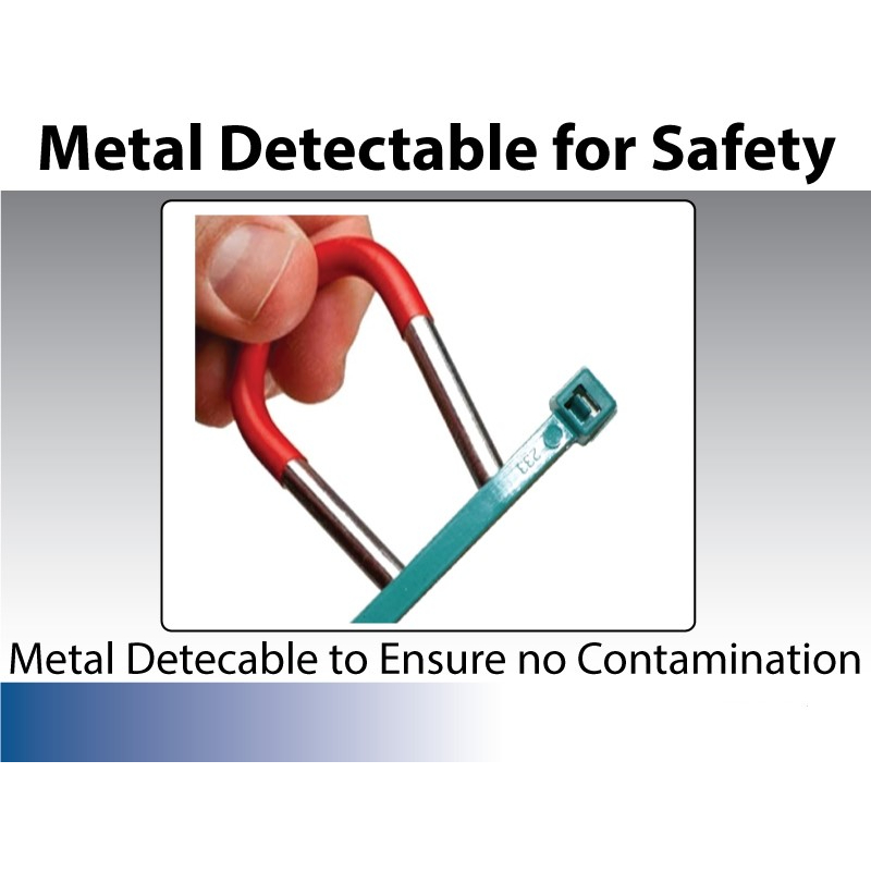 FDA Compliant Metal Detectable Zip Ties - 14