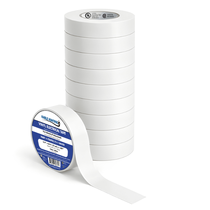 White Pvc Cable Raceway Kable Kontrol® PVC Electrical Tape - 3/4
